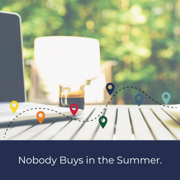 a laptop and coffee on a table outside - nobody buys in the summer